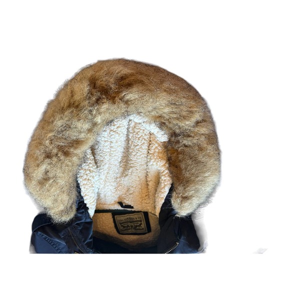 Host pick 🎉Levi Strauss And Co Womens Black Hooded Faux Fur Parka Jacket M - Picture 10 of 10